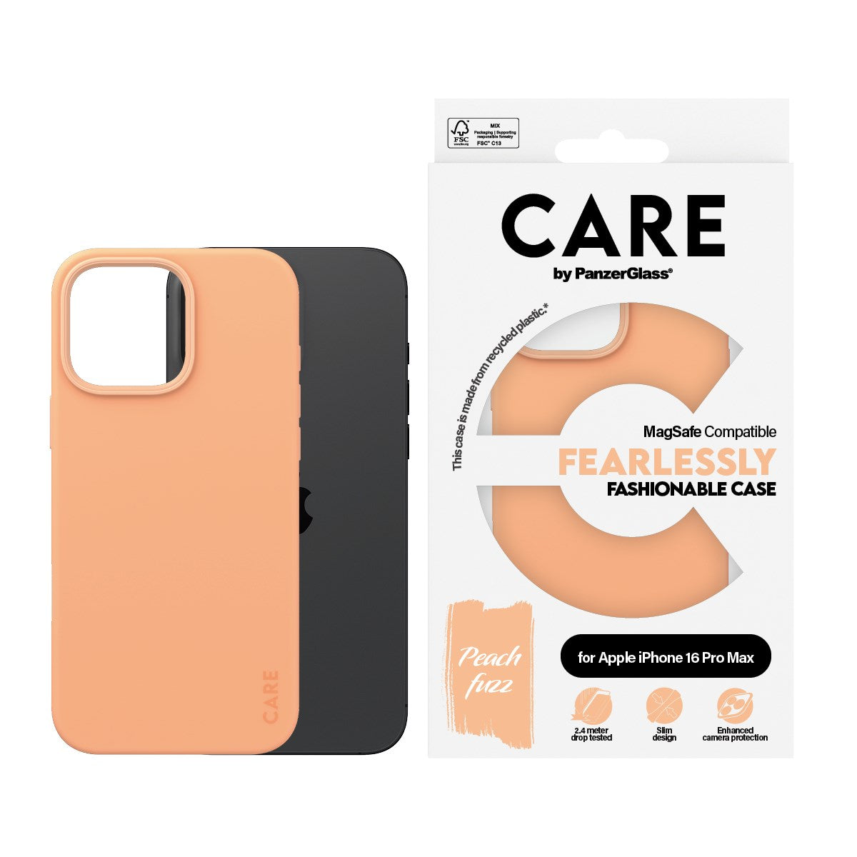 CARE by PanzerGlass® Case Peachy m. MagSafe iPhone 16 Pro Max
